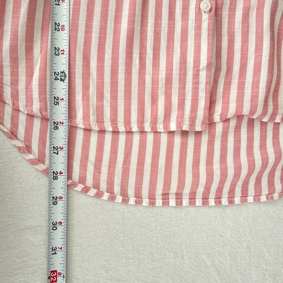 Casa Cabana Womens Striped Button-Down Shirt Red Pink White Womens XXL - Picture 9 of 12